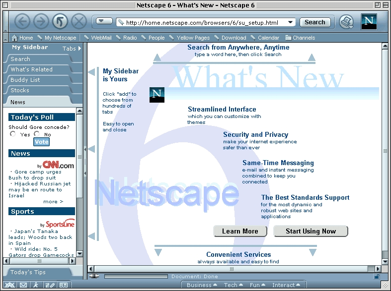 Netscape 6 for Mac What's New (2000)